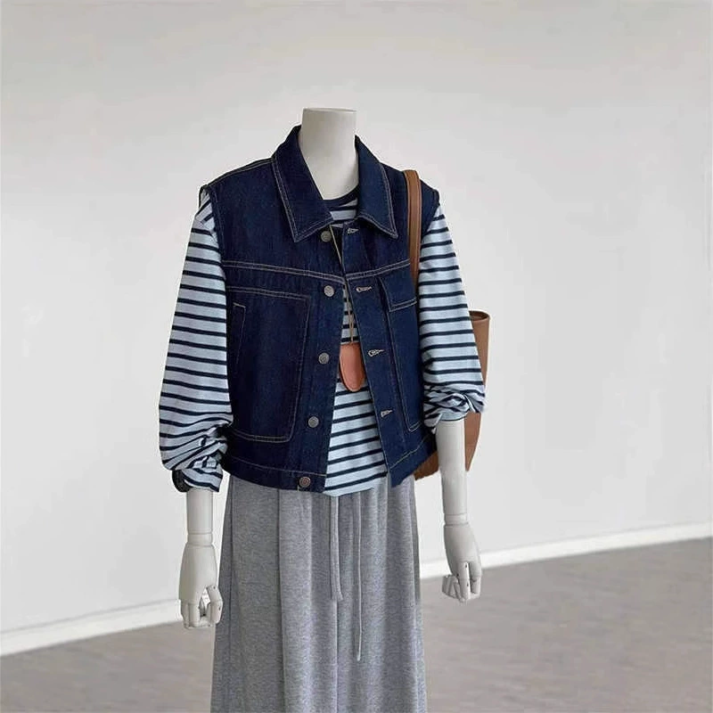 Маленькие короткие кардиганы джинсовые жилеты