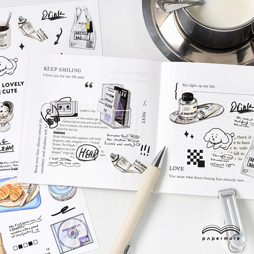 PaperMore self-adhesive stickers weekend convenience store series handbook material DIY creative stickers 2 pieces