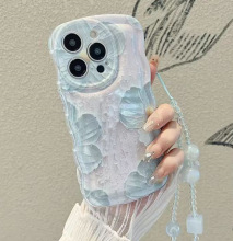 苹果13手机壳ins风蓝色油画iPhone14ProMax/12/11/xs/xr全包女款