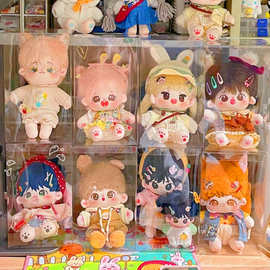 棉花娃娃收纳盒公仔玩偶展示架透明pvc装毛绒玩具收纳箱防尘