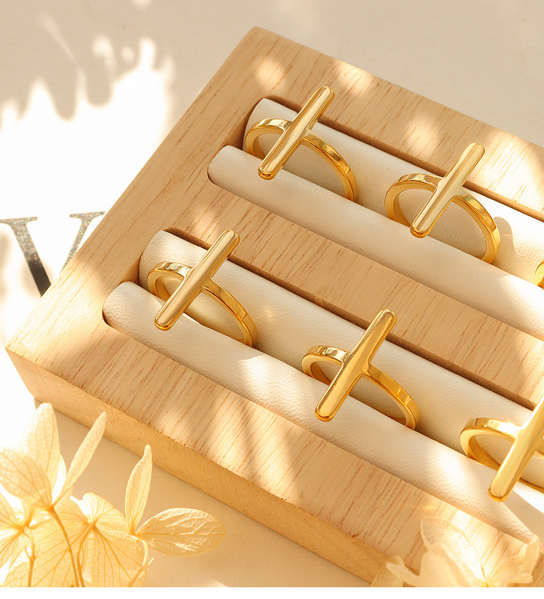 Korean cross ring female titanium steel 18k gold index finger ring