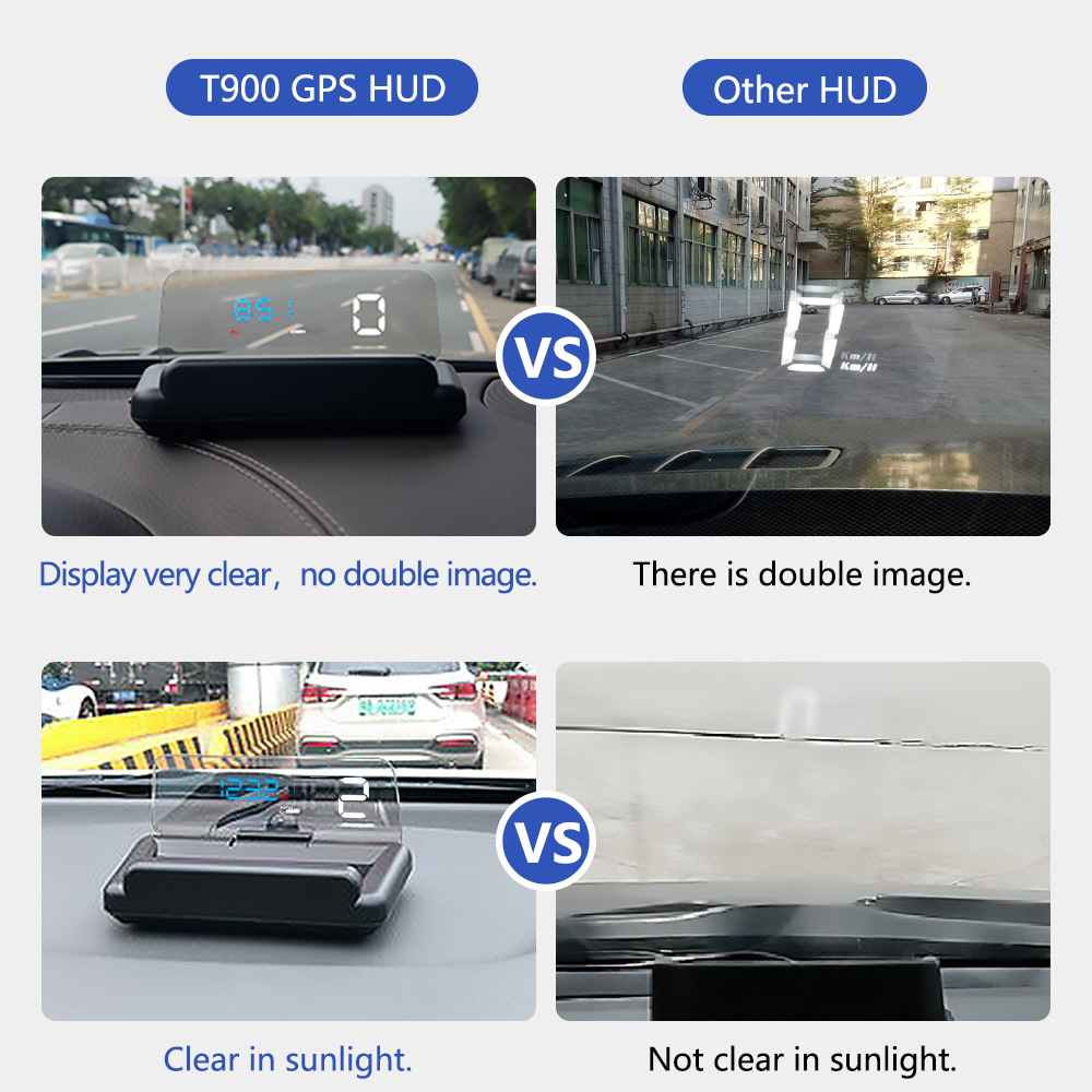 Hud Head-Up Display High-Definition Gps Speedometer Projection Car-Mounted Hud Speedometer Kmh/Mph Cross-Border Exclusive Supply
