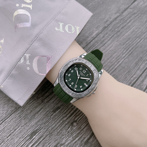 Cross-border best-selling men's blue rubber strap watch, foreign trade square parrot bomb series watch, business sports watch