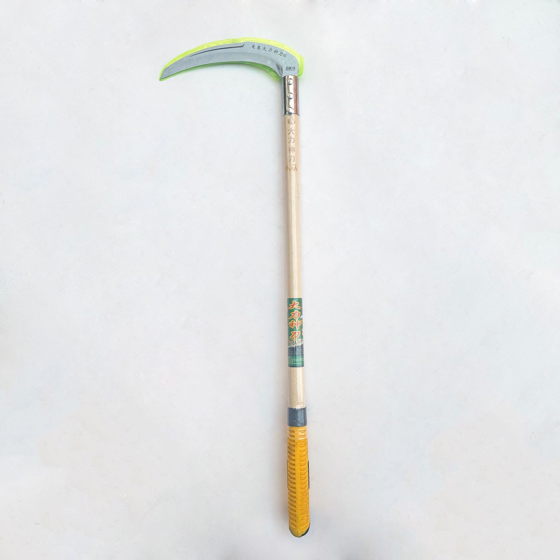 大力神刀牌60公分硅胶木柄190镰刀 长柄镰刀水稻小麦收割刀