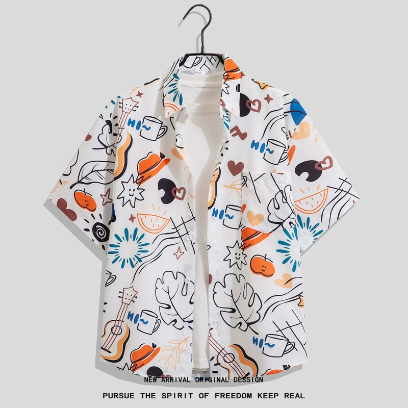 Рубашка Summer oversize хип‑хоп короткий рукав, унисекс, свободный крой (размеры до 4XL)