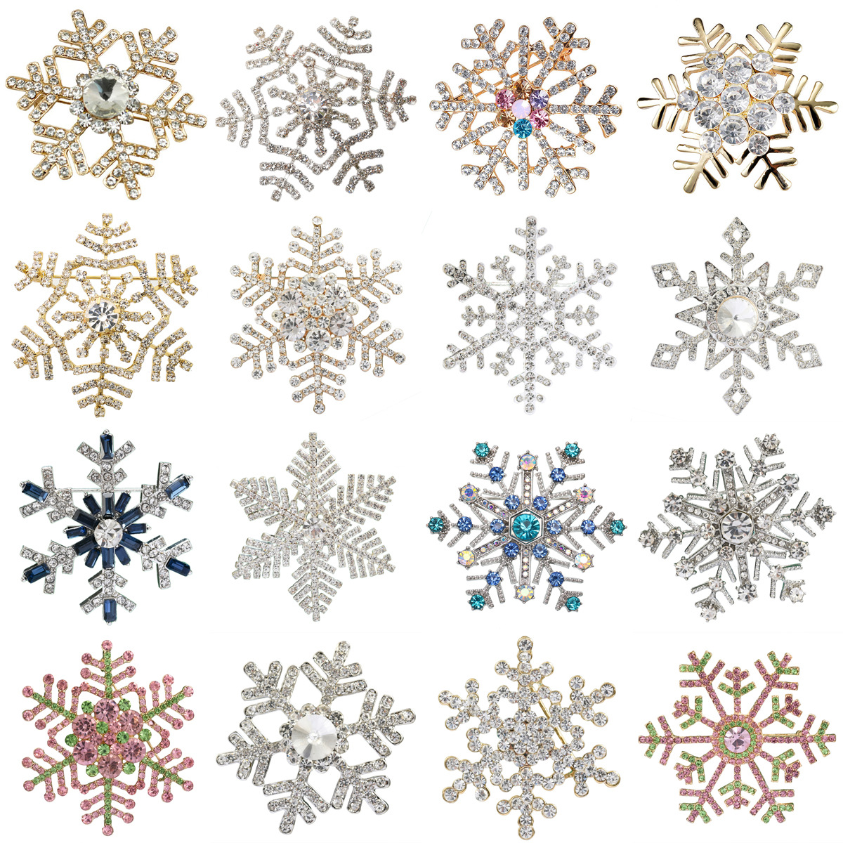 Cross-border High-grade Diamond-encrusted Snowflake Brooch Women's Light Luxury Fashion All-match High-end Suit Coat Corsage Pin Accessories