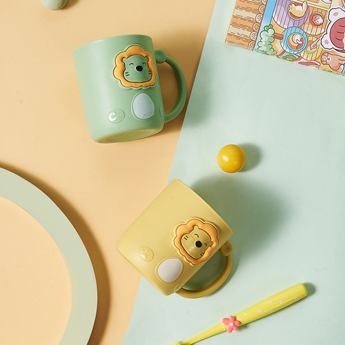 Creative Cartoon Little Lion Mouthwash Cup Children's Toothbrushing Cup Household Water Cup Teeth Cylinder Washing Cup Wholesale