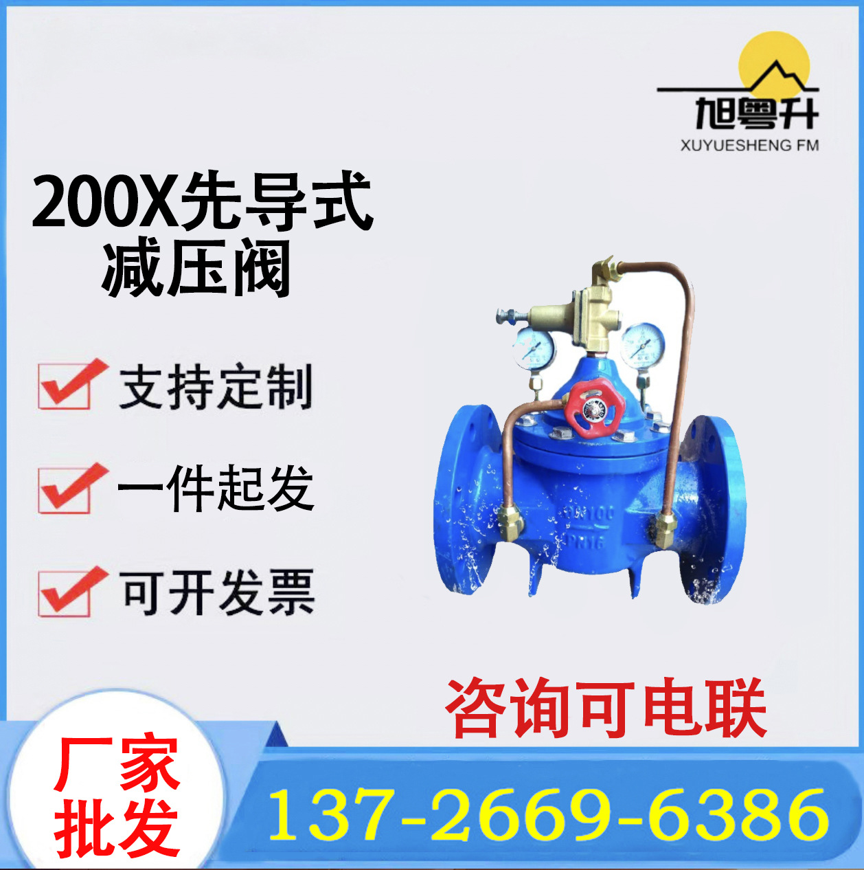 厂家直销200X先导式减压阀可调式减压稳压阀球墨铸铁稳压阀防泄漏