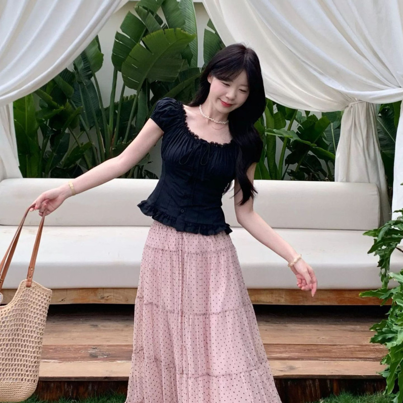 2026 Summer New Style Pure Desire Lace Ruffle Patchwork Off-Shoulder Shirt for Women, Stylish Slim-Fit Versatile Top 2026 Summer New Style Pure Desire Lace Ruffle Patchwork Off-Shoulder Shirt for Women, Stylish Slim-Fit Versatile Top