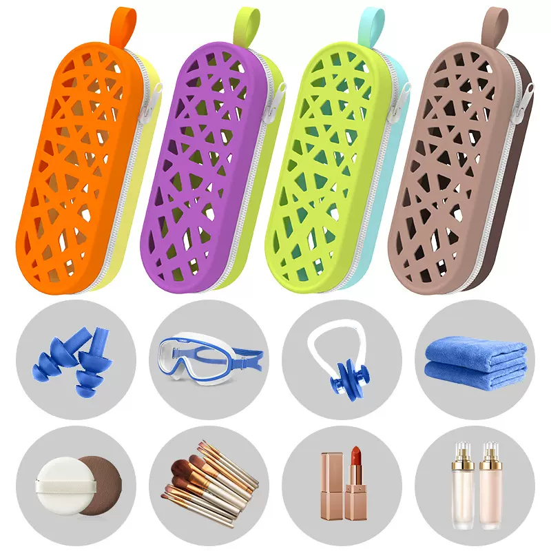 定制泳镜收纳盒swim goggle case镂空透气硅胶眼镜盒硅胶游泳装备