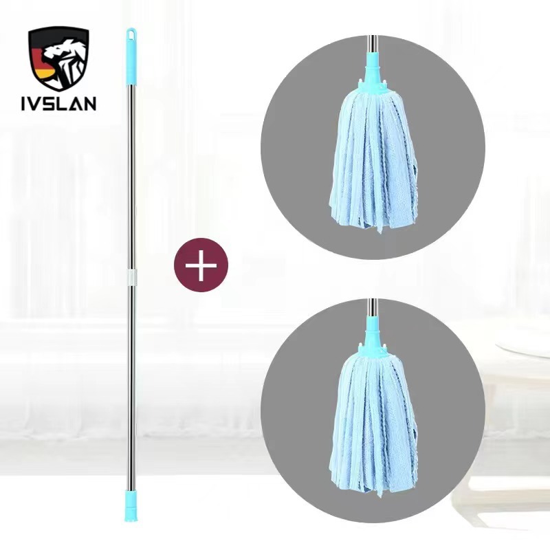 하나의 막대와 두 개의 머리가있는 대형 섬유 타월 천 걸레