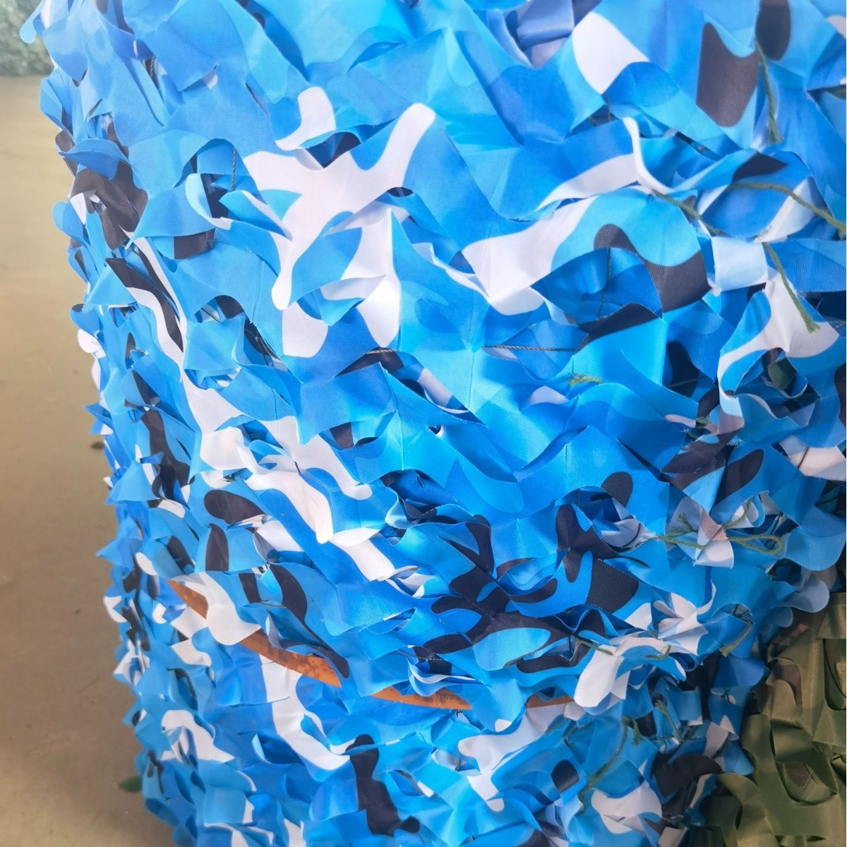 Ocean blue camouflage anti-counterfeiting net, outdoor sunshade decoration, scenic area theme scene, courtyard and mountain landscaping cover net