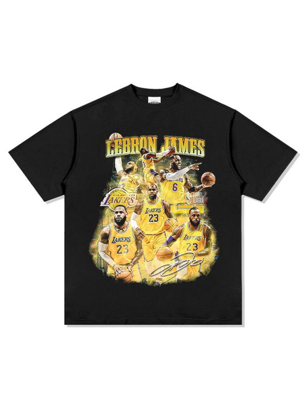 Trendy Washed-Out James T-Shirt Vintage Style Men's Retro Printed Short-Sleeve Lebron Long-Sleeve Lakers Bc Top American Style Trendy Washed-Out James T-Shirt Vintage Style Men's Retro Printed Short-Sleeve Lebron Long-Sleeve Lakers Bc Top American Style