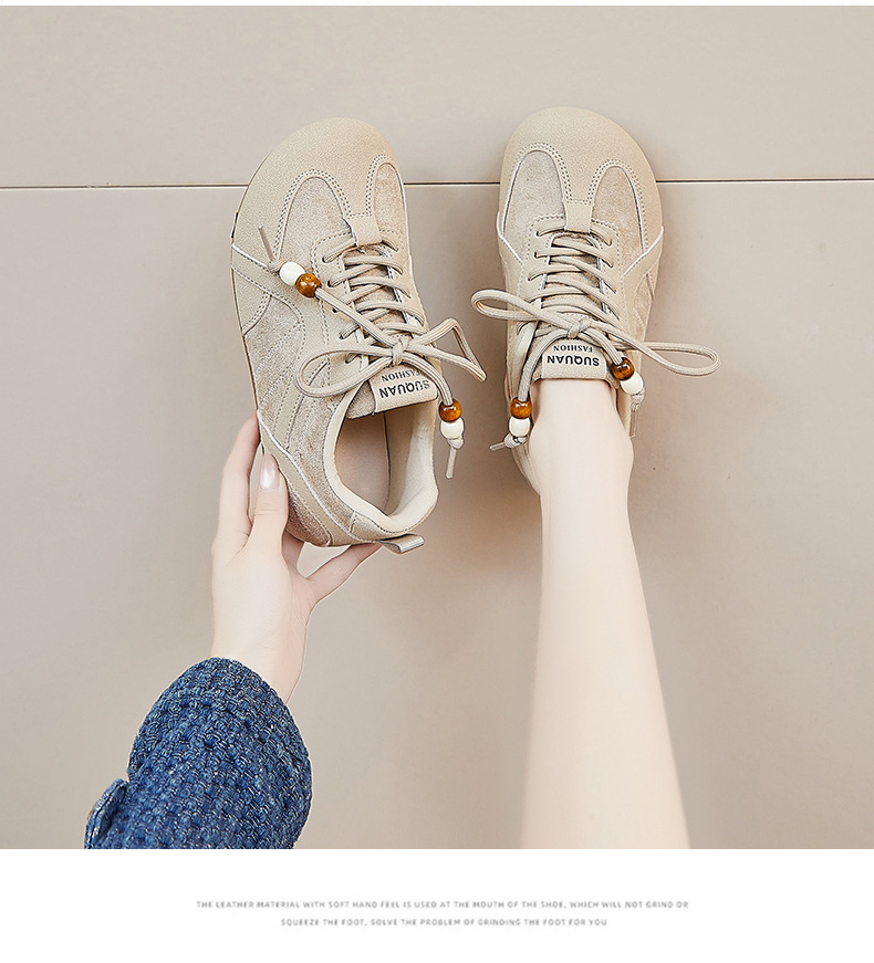 2026 Spring New Korean Style Ins Breathable White For Women Low-top Casual Sneakers Thick-soled Flat Shoes K3911_vogvips.com