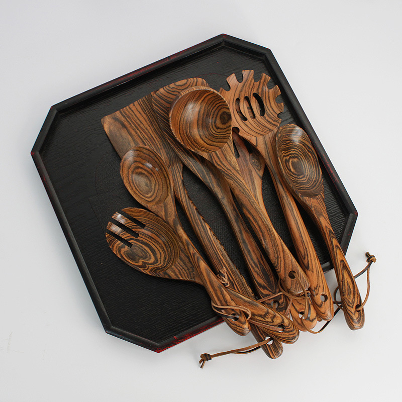 橄欖木廚具鍋鏟湯勺漏勺炒菜鏟子木鏟不粘鍋煎鏟撈面勺套裝