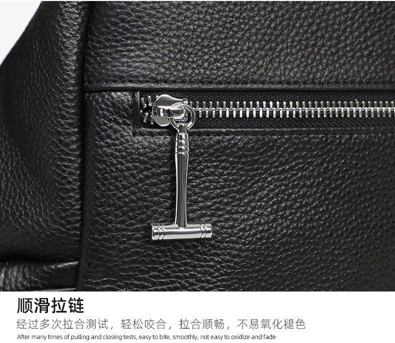 Ba lô nữ da thật chống trộm da bò lớp đầu dung tích lớn 27×15×31 cm — Màu nâu, Màu đen chi tiết 22