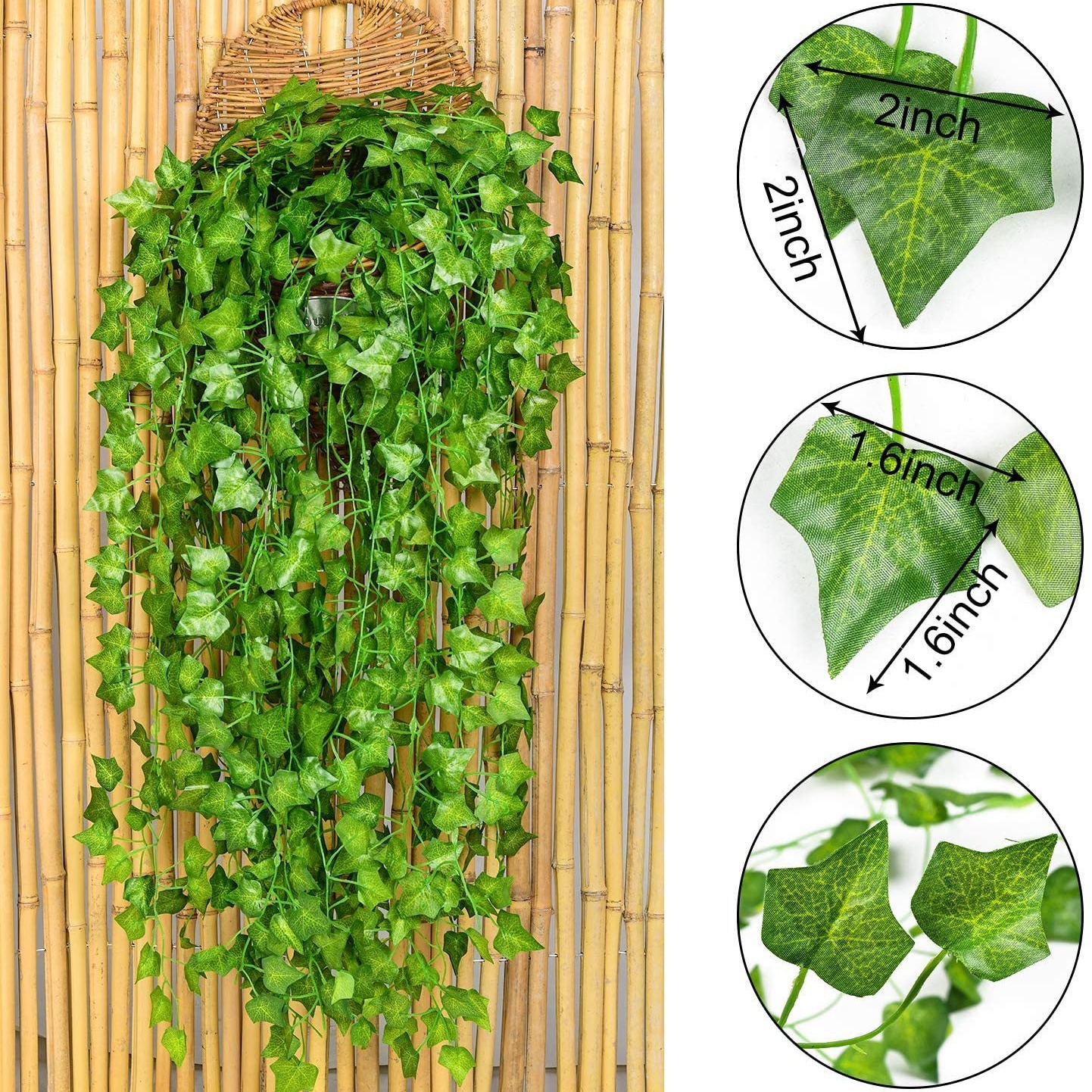 Amazon Transfronteriza Popular de ratán artificial de la Ivy hojas falsas de plástico flor planta colgante decoración al por mayor