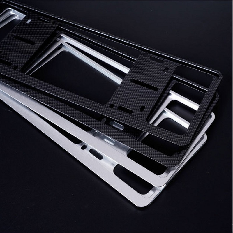 防盜車牌架雙層封閉牌照框號牌架子軌道式鎂鋁合金牌托刻印標批發