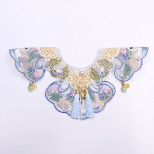 Pet Cloud Shoulder New Chinese Style Cat Han Dynasty Accessories Ancient Style Swan Embroidered Shawl Pet Scarf Dog Bib