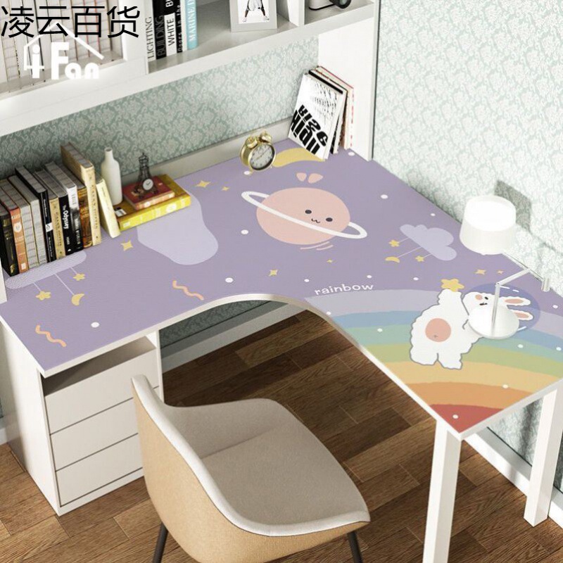 Children's Oil-Proof Curved Desk Mat Desk Mat Writing Desk Tablecloth Cartoon Waterproof Corner Silicone