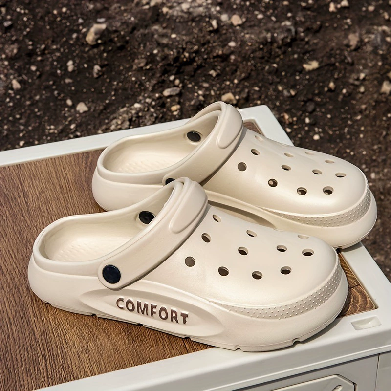 Мужские модные однотонные сабо с ажурной отделкой, удобные, нескользящие, для кросс-бордерной торговли