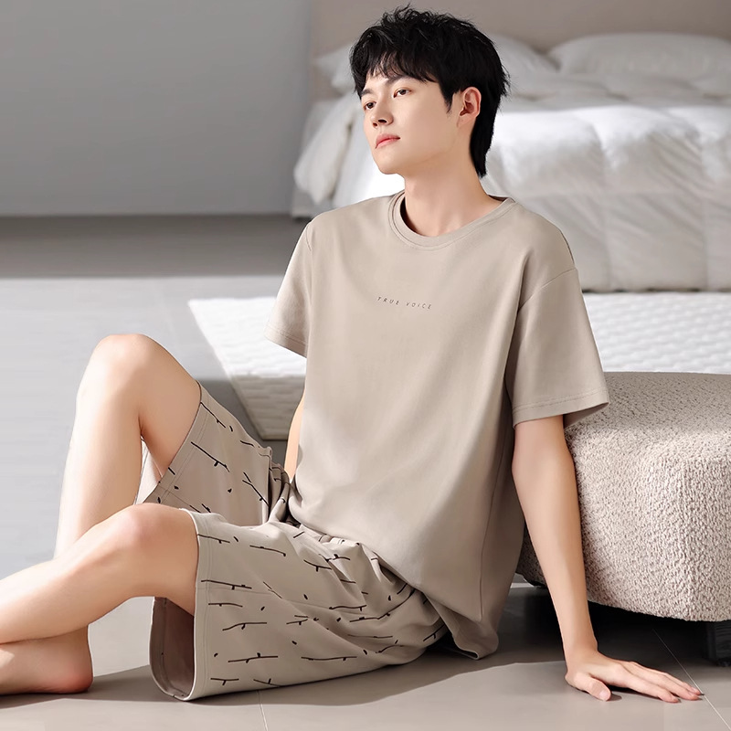 Men's Pajamas Men's Summer Modal Short-Sleeved Shorts 2026 New Summer Style Large Size Home Wear Cool Suit Men's Pajamas Men's Summer Modal Short-Sleeved Shorts 2026 New Summer Style Large Size Home Wear Cool Suit