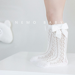 Children's Summer Thin Mesh Ankle Socks with Spanish Style for Girls, featuring Big Butterfly Bowknot Princess Baby Socks