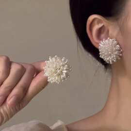 珠花浪漫珍珠耳钉女2025新款爆款高级感轻奢耳环气质超仙耳饰
