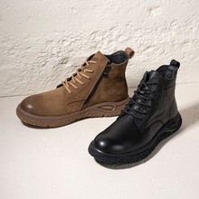 真皮高帮男士皮鞋秋冬新款美式黑色马丁靴男休闲时尚头层牛皮男鞋