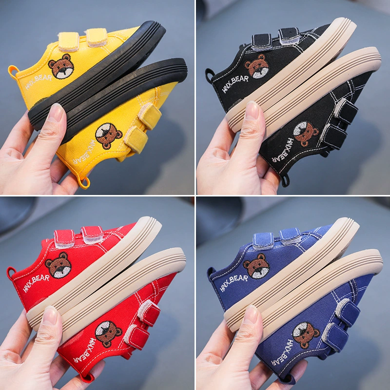 Children's shoes, cloth footwear, sneakers with velcro for early age indoor, wholesale, soft sole