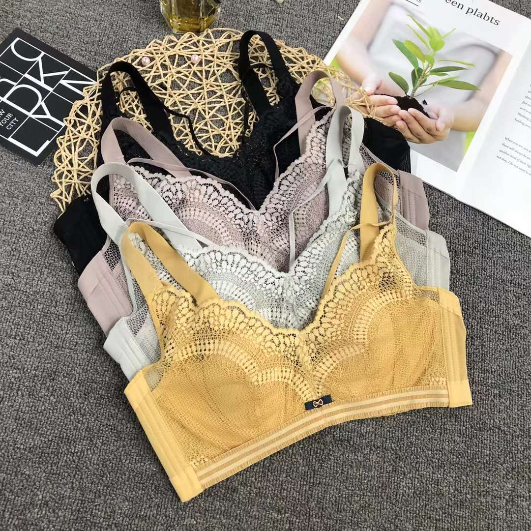 Nueva alta calidad de la Copa de algodón fino transpirable ropa interior de las mujeres de Poli ajustable Orejas de conejo ultra-Delgado sujetador al por mayor