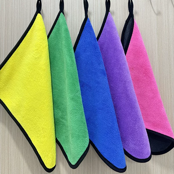 Car Wash Towel, Thickened Coral Double-Sided Towel, Two-Color Absorbent Car Cleaning Cloth, Cleaning Towel, Rag