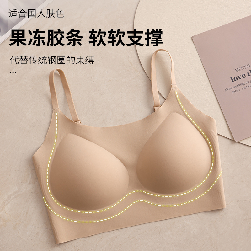Liquid Foundation Soft Support Underwear, Seamless, Comfortable and Beautiful Back, Versatile All-In-One Invisible Bra with Breast Pads for Dressing