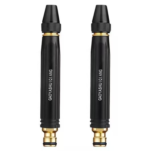 Directly Supplied from the Manufacturer, Cross-Border Metal Black Diamond Car Wash Water Gun Set for Home Use, Pressure-Boosting Water Spray Head for Tap Water