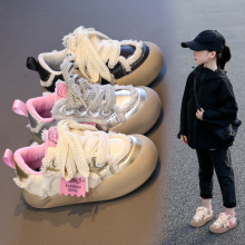 女童板鞋童鞋新款2025春季时尚软底儿童运动鞋中大童学生时尚单鞋