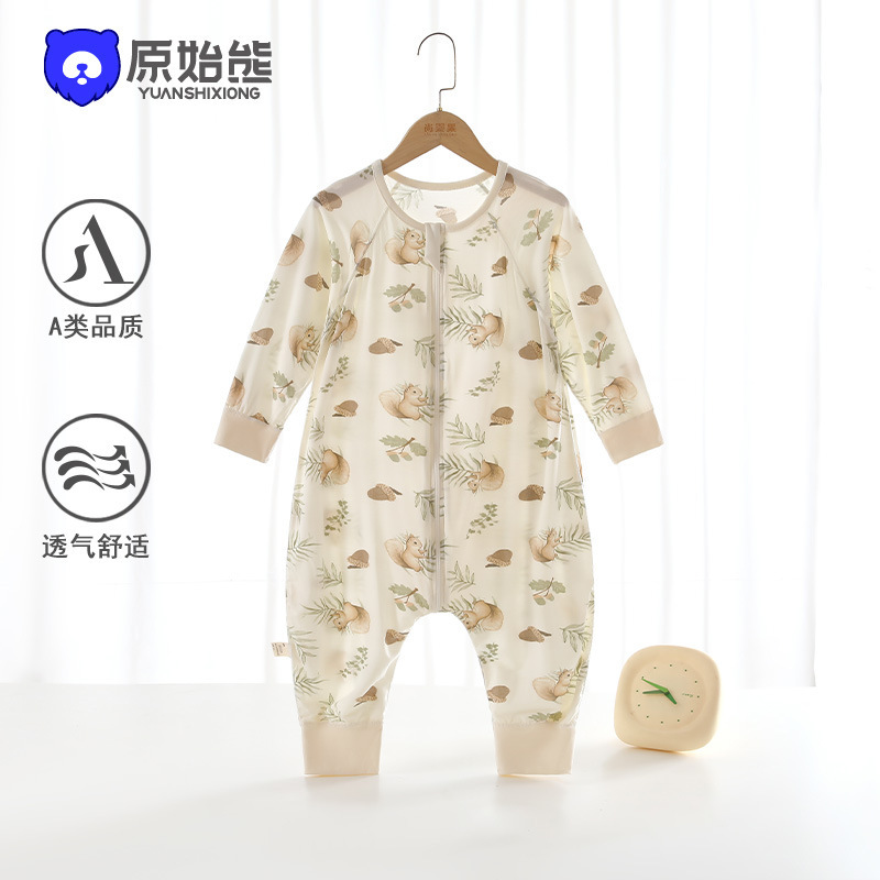 Lenzing Modal Children's Summer Split-Leg Sleeping Bag Baby Air Conditioning Room Anti-Kick Blanket Baby Onesie Pajamas Sleeping Bag