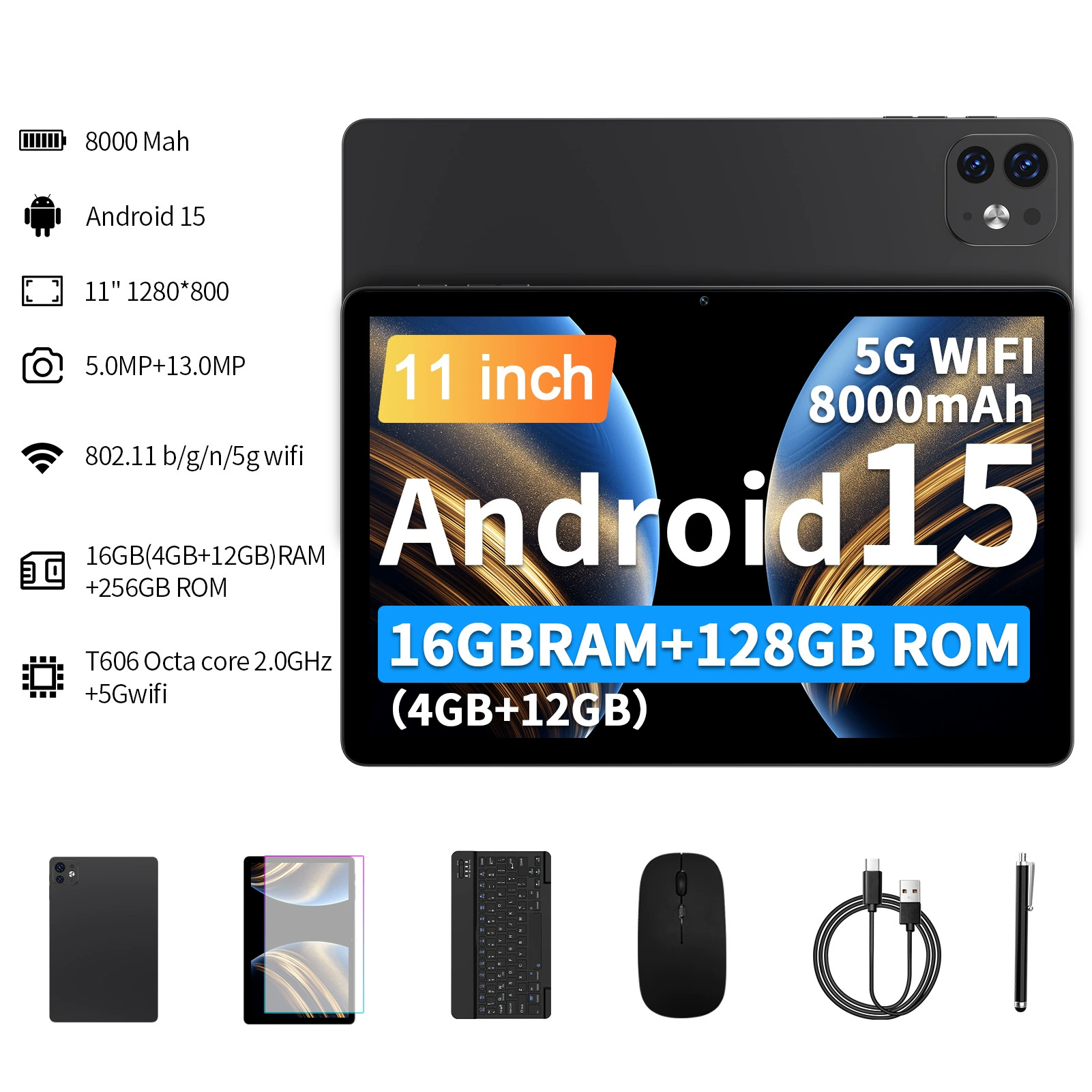 Клавиатура, мышь, набор с планшетом, ноутбук, 11 дюймов, 5G, Android