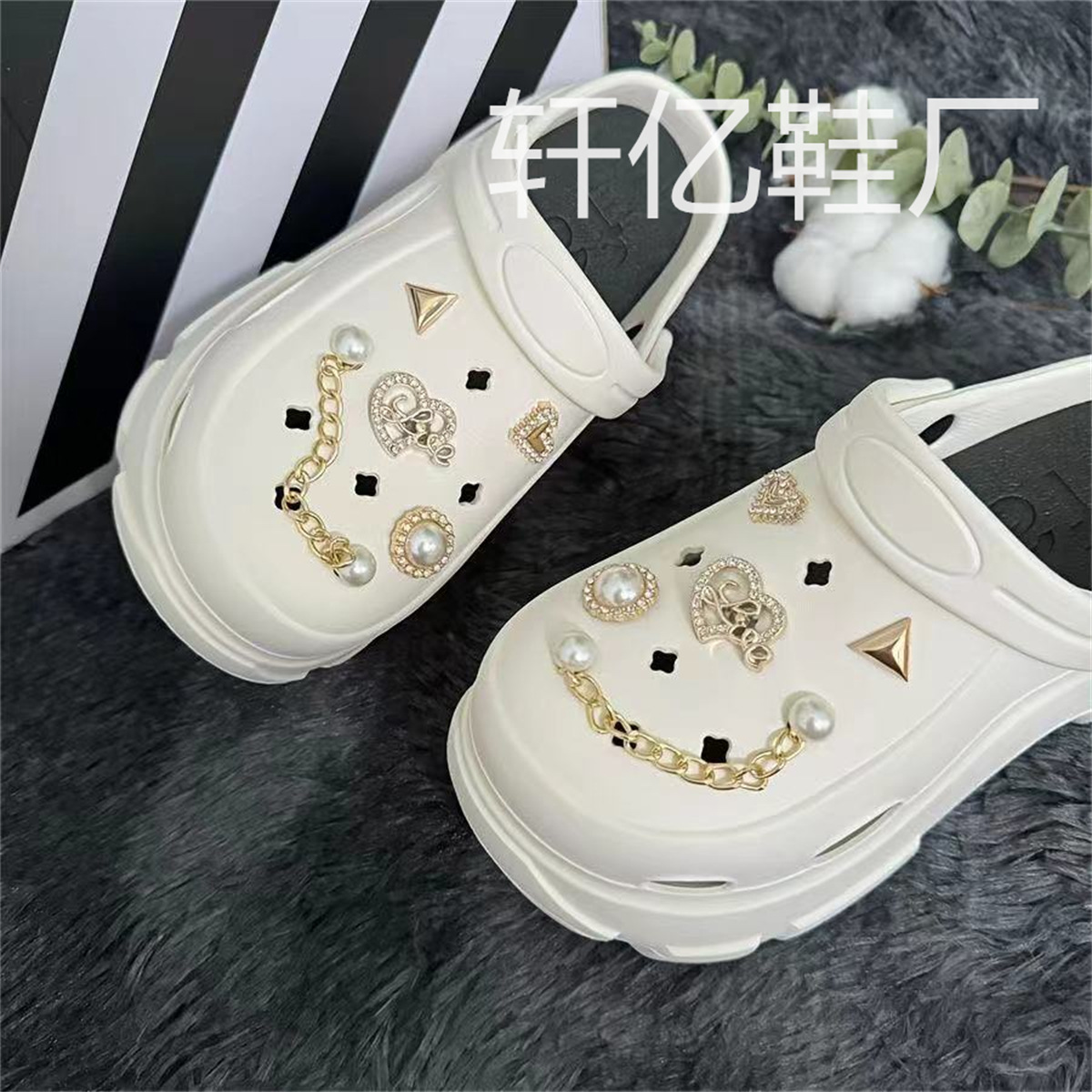 Nuevo ramo, zapatos de flores, agujeros de flores, accesorios de perlas tridimensionales de alta calidad, accesorios de bricolaje decorativos, zapatos de fragancia desmontables