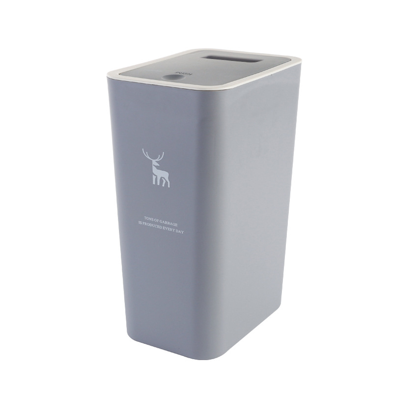 Papelera de inodoro hogar creativo cocina clasificación Push-tipo basura puede inodoro basura cesta de papel con tapa