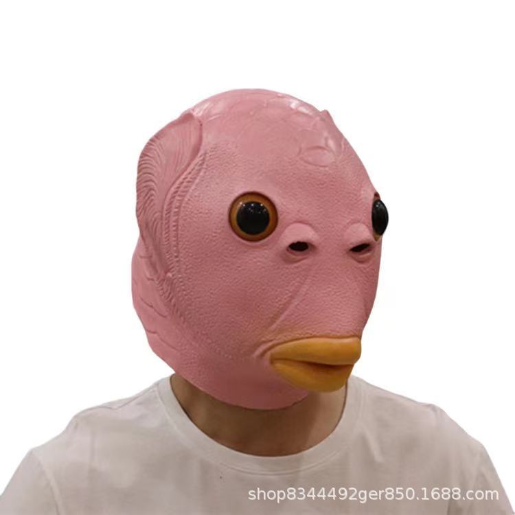 Monstruo de peces verdes máscara de látex accesorios de tocado Halloween rol TikTok película en vivo y televisión periféricos accesorios de rendimiento