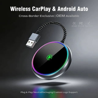 跨境原车有线转无线carplay盒子 2合1安卓auto车载互联盒定制