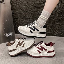 台州港风复古橡胶底运动鞋女2025秋冬新款系带跑步鞋街拍百搭女鞋