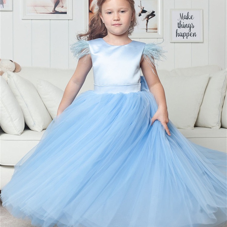 Princess Dress For Girls 0-3 Years Autumn Evening Gown Flower Girl Wedding Tutu Skirt Kids' Clothing Piano Performance_voghion.com
