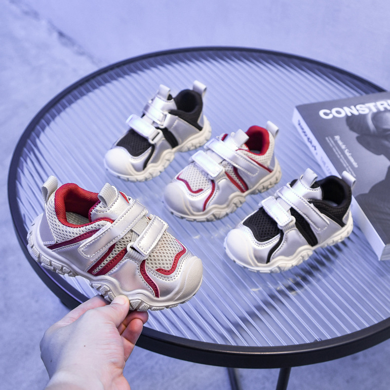 Chunky sneakers för barn luftig mesh med halkfri sula_voghion.com