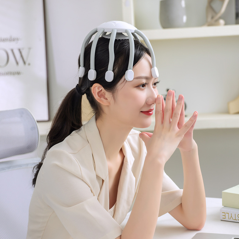Octopus Head Massager Smart Bluetooth Multi-Dimensional Vibrating Scalp Relaxation Sleep Unblocking Decompression Massager