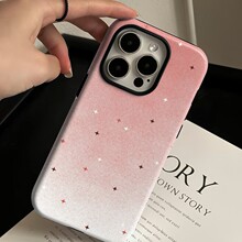 粉色渐变星星适用iPhone17promax苹果16菲林手机壳女14韩系ins风
