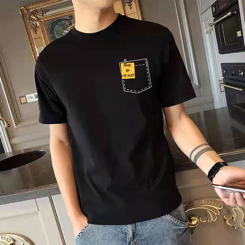 El Comercio exterior transfronterizo nueva camiseta casual de los hombres cuello redondo de manga corta Camiseta de los hombres Slim impreso deportes camisa de fondo