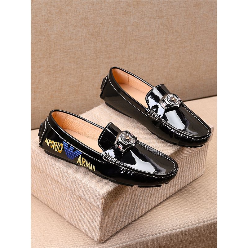 潮牌乐福鞋真皮豆豆鞋男欧洲站英伦风懒人一脚蹬漆皮亮面商务皮鞋