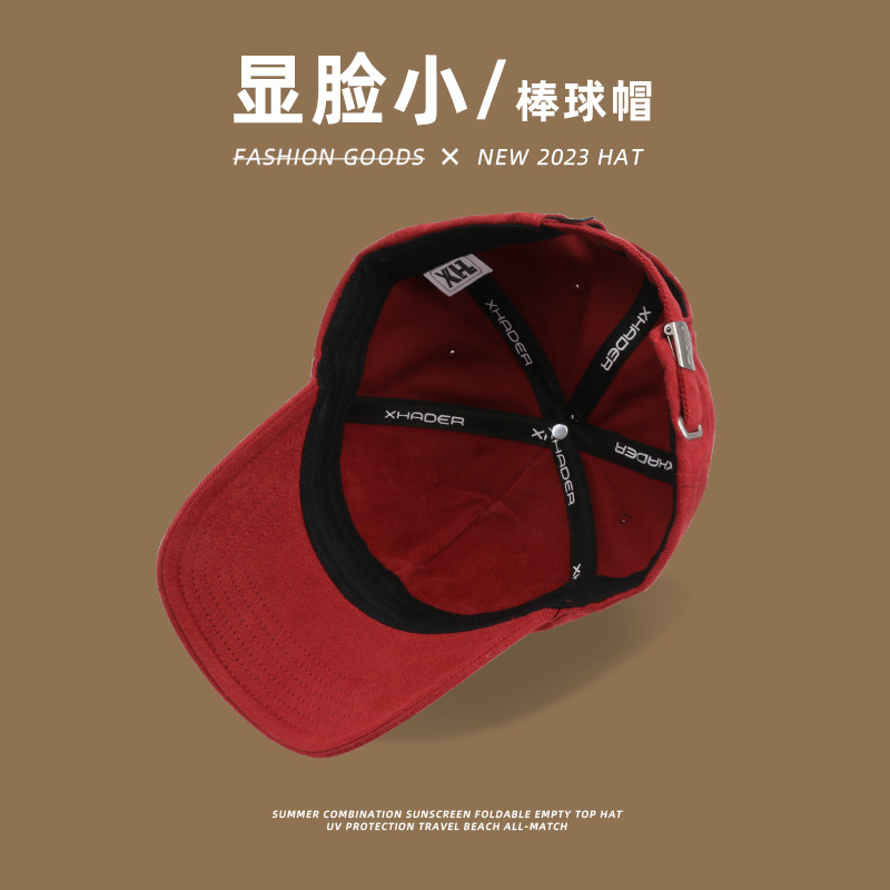 Gorra de béisbol de las mujeres de verano suave superior simple bordado gran circunferencia de la cabeza UV a prueba de sol sombrero pareja cepillado casquillo de los hombres