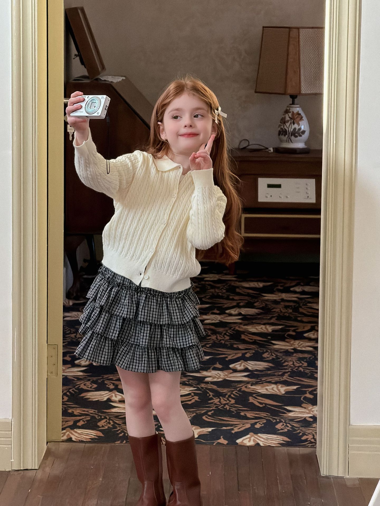 Spring classic retro children's cardigan